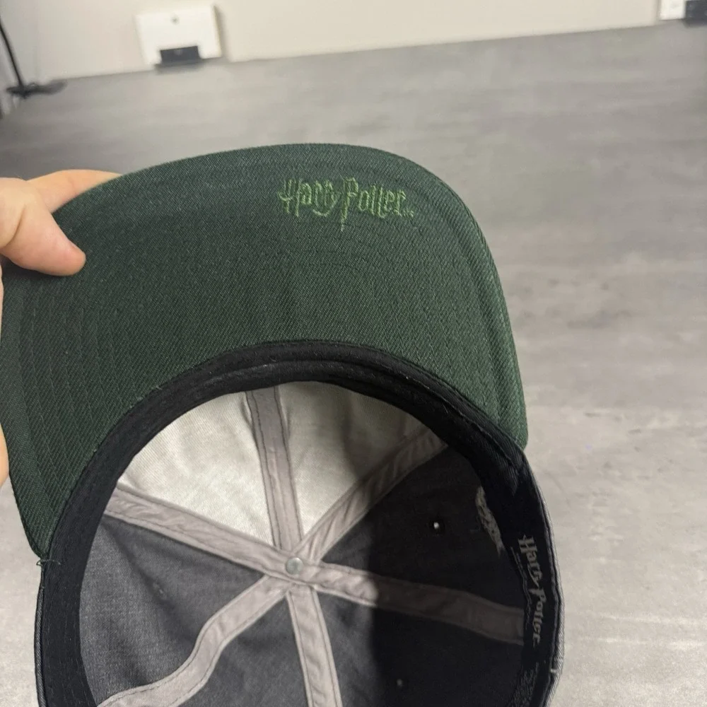Slytherin Harry Potter Snapback Hat Gray Dark Green University Script Trucker‎